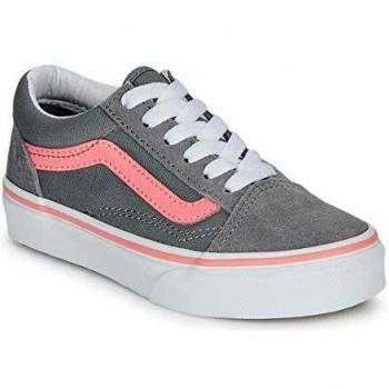 Vans Old Skool Gris Rosa con Logo Rosa