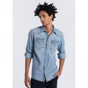 Camicia Uomo Lois Jeans 13338-196-3313 Denim Blu M