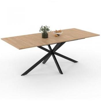 Tavolo Alix 200 cm in Legno, Gambe Ragno Nere, Capacità 10 Persone
