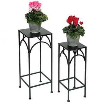 Eleganter Blumenhocker Schwarz Eckig