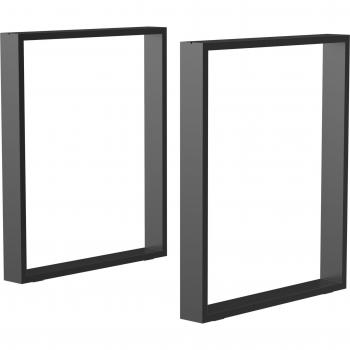 HOMCOM Tischfüße 2er-Set, Stahl, Schwarz, 60x72 cm für Esstisch und Couchtisch