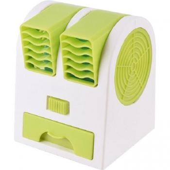 Dual‑USB Mini Fan with 6 Color LED – Portable Air Conditioner