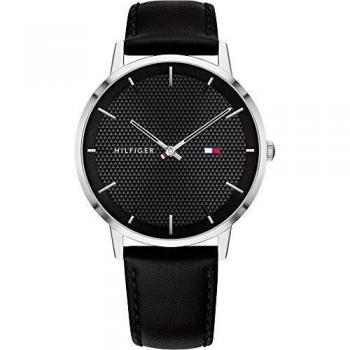 Tommy Hilfiger Herren‑Analoguhren „James“ – 1791651 – 41 mm, schwarzer Lederarmband
