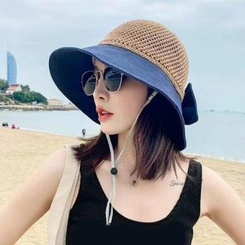 Travel Cap Wide Brim Straw Hat for Women