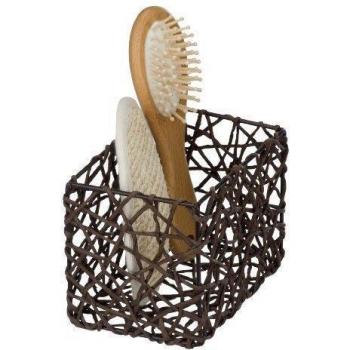 Wenko Cesto per il Bagno – Cromo Marrone, 15x11x10.5 cm