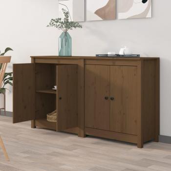 Buffet en Bois Pin Marron Miel – 2 pièces