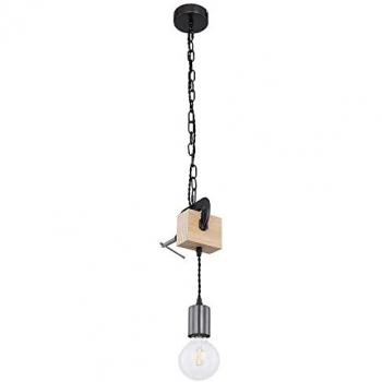 Lampada a sospensione con travi in legno