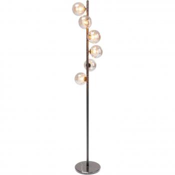 Kare Design Lampadaire en acier noir et verre H160 Noir 29x161x29cm