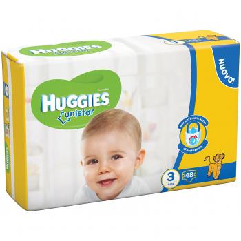 Huggies Unistar Pannolini, Taglia 3 (4-8 kg), 1 Pacco da 48 Pannolini