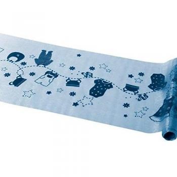 Chemin de table en organza bleu 30 cm x 5 m
