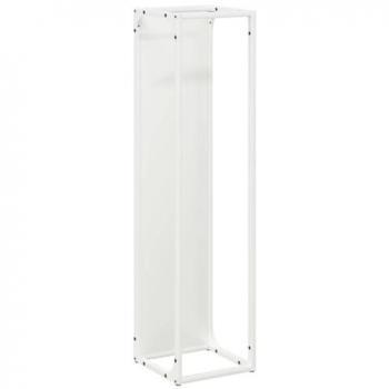 Firewood Stacking Rack (White) 25 × 25 × 100 cm – Cold‑Rolled Steel
