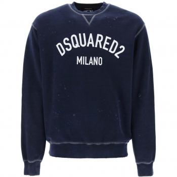 Men's Dsquared2 Milano Logo Cool Fit Navy Blue Sweatshirt