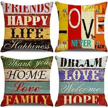 Luxe Love Linen Throw Pillow Covers – Quad Set