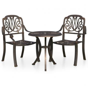 Muebles de jardín 3 piezas bistro bronce
