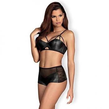 Obsession Leatheria: conjunto de dos piezas en negro, talla S