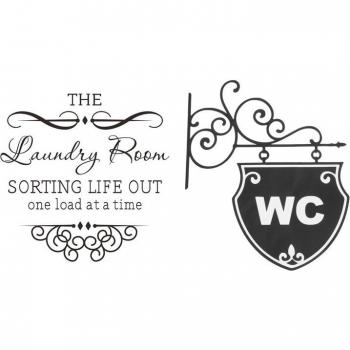 Toilet Decor Wall Stickers, 2 Pack (20x25cm & 45x45cm)