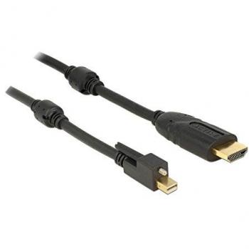Delock 83729 1‑Meter MiniDP 1.2 auf HDMI 4K Kabel, Schraubenklemme, schwarz