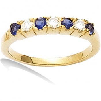 Gold Plated 'Pour la Vie' Wedding Band with White Sapphire