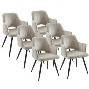 Sedia “Kadija” a braccioli in tessuto e metallo, colore nero/beige, lotto 6