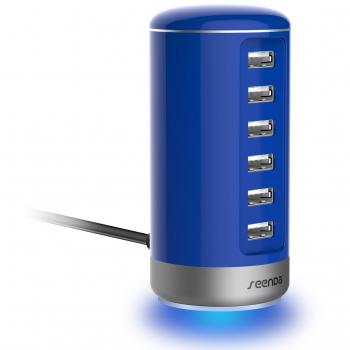 Seenda Multiport USB Desktop Charger (Blue) – Smart Device Recognition