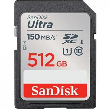 SanDisk SDXC Ultra 512GB (Class 10/UHS-I/150MB/s) SDXC-Karte 512 GB UHS-Class 1 Wasserdicht, stoßfest