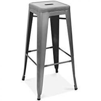 Sgabello da bar in metallo con finitura opaca