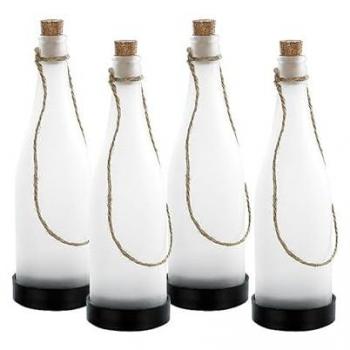 Système de 4 Bouteilles LED Solaires – Blanc Rêve
