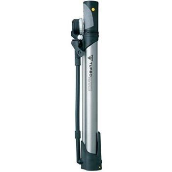Silver Black TOPEAK Turbo Morph G Floor Pump – 160 PSI, Analog Gauge