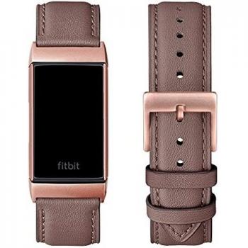 FENGLIN Ersatzarmband für Fitbit Charge 3/Charge 4, Leder, verstellbar, für Damen und Herren