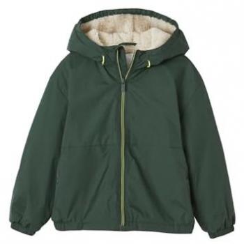 VERTBAUDET ArcticShield Wind Cheater, Sherpa Hood, Boy’s Khaki, 2-3 Years