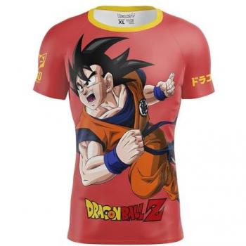 Camiseta de Manga Corta Otso: Goku + Shenron, Color Rojo-Naranja XL