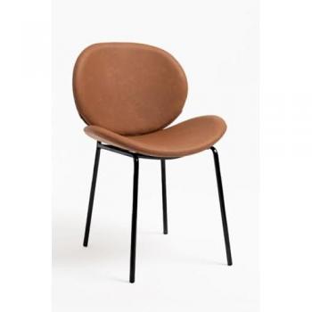 Polipiel Garry: silla de estilo moderno en marrón