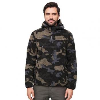 Brandit Herren Teddyfleece Worker Pullover Gr. 5XL, grün (darkcamo)