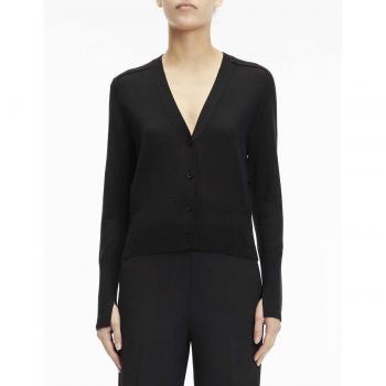 Cárdigan negro de lana slim para mujer Calvin Klein