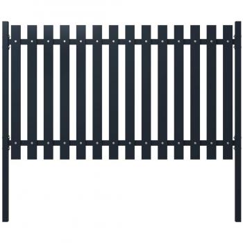 VidaXL Panel de valla acero recubrimiento polvo antracita Dimensiones 174.5 x 75 cm,  174.5 x 100 cm,  174.5 x 125 cm y más Perfecta para plantas y animales, múltiples usos malla para ventilación, seguridad, ventana, jardín