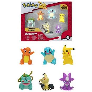 Set BANDAI Pokémon 6 Action Figures – Pikachu, Carapuce, Salameche, Bulbizare, Mimiqui, Toxizap