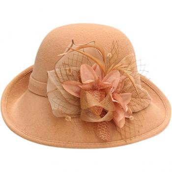 Ladies Vintage Black Wool Felt Hat