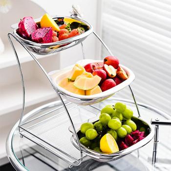 White & Silver 3-Tier Snack Tray