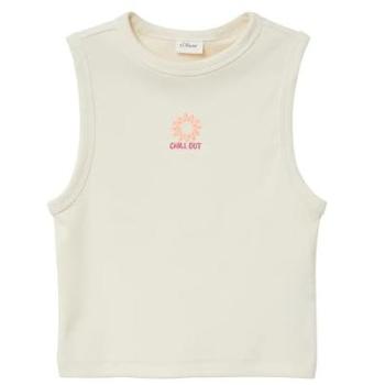 Rippware Slim-Fit-Top mit dekorativer Stickerei