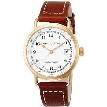 Hamilton Khaki Navy Automatic Steel Watch – Grey Face, Brown Leather Band