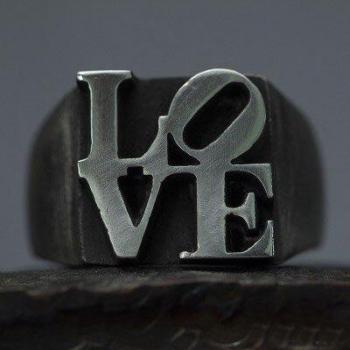 Bague d'amour en acier inoxydable, ne se décolore jamais, vintage, marteau, rétro, punk, bijoux de doigt pour homme, bijoux de fiançailles, OSR223