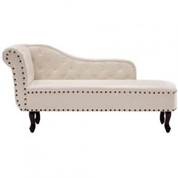 VidaXL Luxuriöse Chaiselongue in Creme Kunstleder