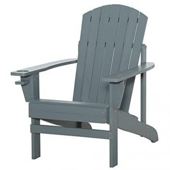 Dunkelgraue Gartenliege im Adirondack-Stil