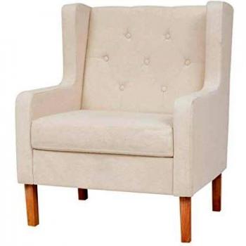 Vida XL Kreslas Pale Creamy Material