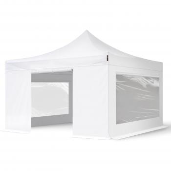 Carpa Táctica 4x4 de Acero 40mm, Ventanas Panorámicas, Color Blanco