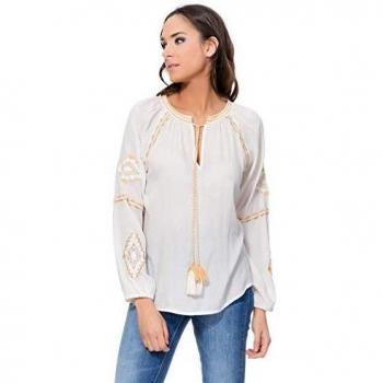 Top de Lentejuelas Brillante Beige