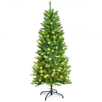 Árbol de Navidad Artificial 150cm con Luces LED y Agujas de PVC