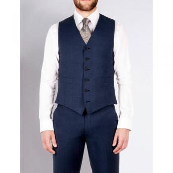 Jeff Banks Blue Tonal Check Regular Fit Luxury Tie
