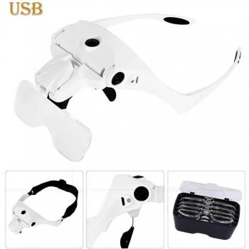 Adjustable LED Magnifier Glasses for Repair