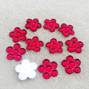 Blume Cabochon Set 17mm mit Strass für DIY Projekte